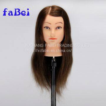 Big stock standard quality male mannequin training head with human hair wig have shoulder