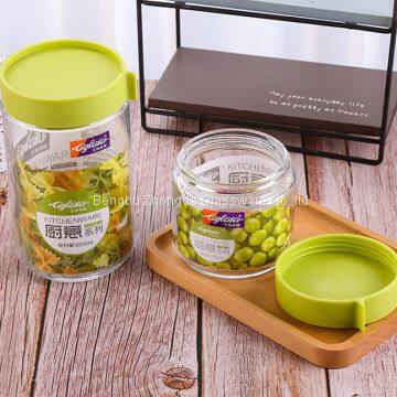 High-capacity Glass Jar Lucid Storage Plastic Lid for Grain Dry Kitchen Glassware photo-3