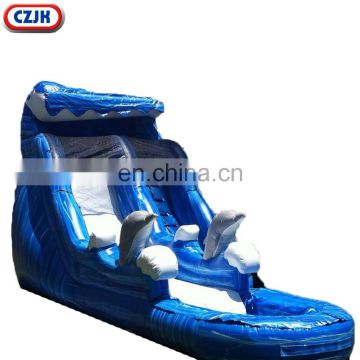 Cool color Double dolphin inflatable multil Wet slide popular for sale