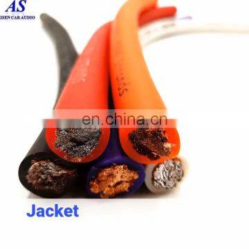 Hot sale pvc insulated 0ga car audio power cable pure copper material