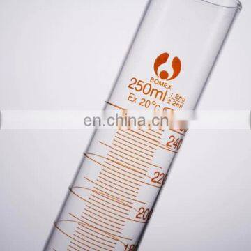 Round bottom 50ml 100ml 250ml 500ml high borosilicate glass measuring cylinder