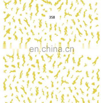 JOYFUL 354-359 Gold English Letter Words 3D Adhesive Japanese Simple All-match DIY Nail Beauty Decals Stickers photo-3