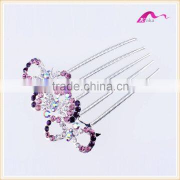 Top Quality Wedding Headwear Twinkle Crystal Bowknot Hair Combs For Women Hair Ornament