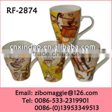 2016 Popular Belly Shape Moden Designed Promotion Customized Porcelain Beer Cup