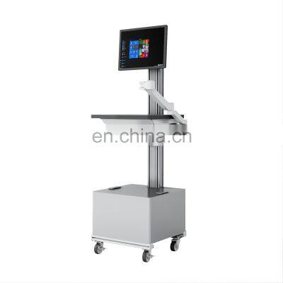 Simple Cheap Plastic Aluminium Alloy Medical equipment  computer Laptop cart hospital ultrasound trolley