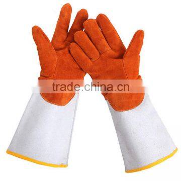 cow split leather heat resistant welding gloves safety protective gloves