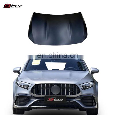 CLY Car Bumper Bonnet For 2019+ Mercedes A class W177 Facelift A45 AMG Engine Bonnet Aluminum Engine Hood Iron Engine Cover