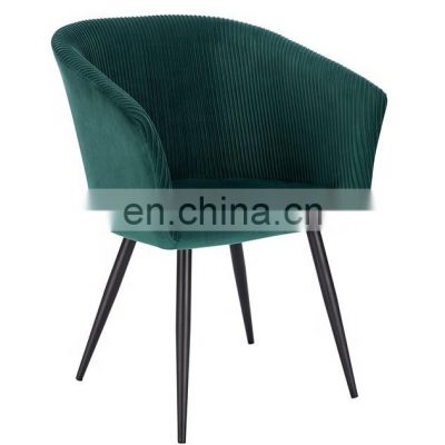 New Design Pleated Velvet Dining Chair Modern Home Furniture