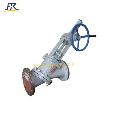 Class150 Class300 WCB body Flange end Anti Abrasive High Pressure Y Type Slurry Globe Valve for Alumina Seed Precipitation