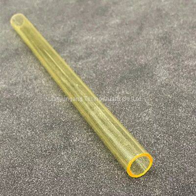 Yellow Quartz Glass Tube Fused Quartz Tube for Furnace photo-3