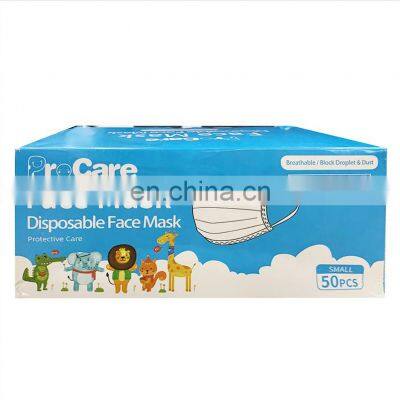 Wholesale Ear hanging face masks disposable non-woven multilayer filter protective kids masks