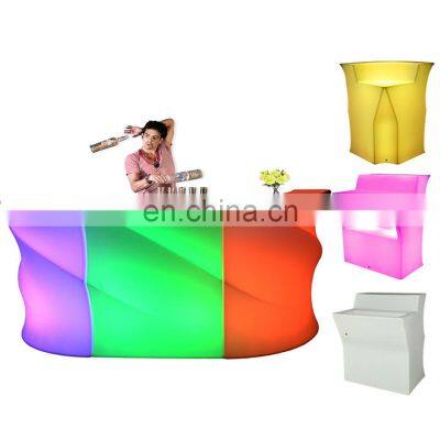 plastic light up led cocktail table led illuminated bar counter outdoor event party club led furniture beach bar mobile