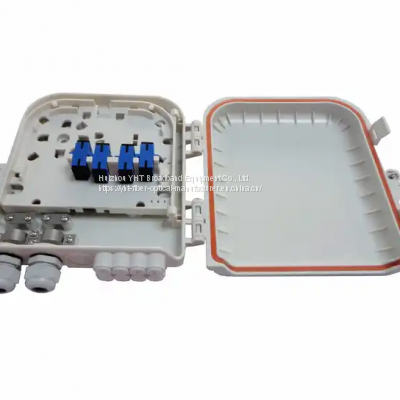 FTTH 8 port plastic outdoor wall mounted fiber optic terminal box