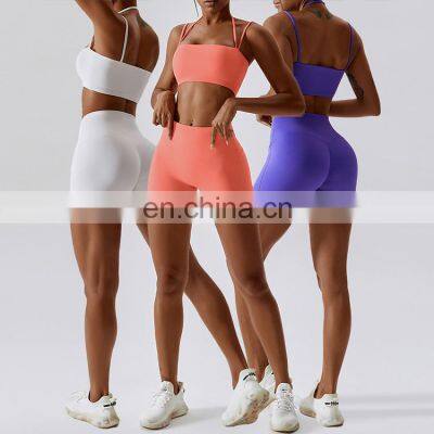 Short activewear set women active wear yoga push up women fitness sets custom sport bra and short set