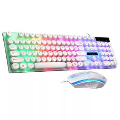 Colorful glare G21 punk wired keyboard and mouse combo 104 Keys Led Backlit Computer Gaming Keyboard And Mouse Combos