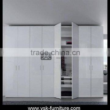 WD-015 Modern Bedroom Wall Plywood White Wardrobe