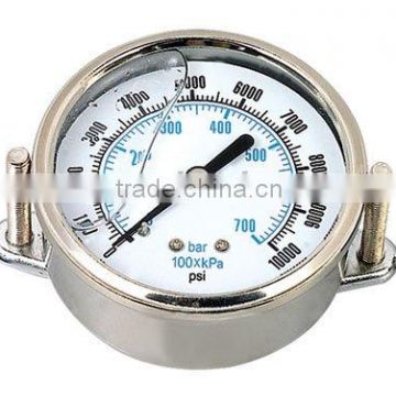 63mm glycerin filled pressure gauge with rear bracket brass connection