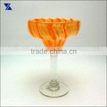 fantastic orange margarita glass with clear stem