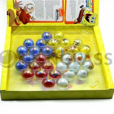 Печатные стеклянные шарики для детских игрушек в различных стилях, детский подарок, развивающая игрушка, упаковка в блестящем контейнере