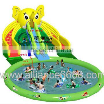 pvc inflatable water park aqua equipment giant elephant water slide