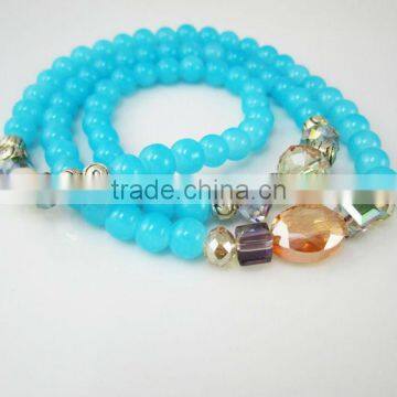 Baby blue glass bead bracelet