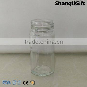 3oz Glass Bottle For Capsule With Plastic Golden Cap Clear Glass