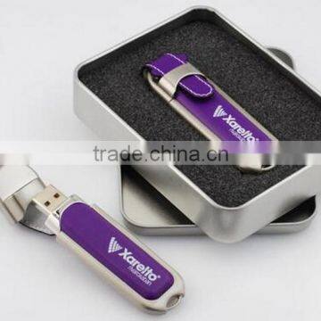 Metal Tin Box Usb Memory Drive Leather 64Gb