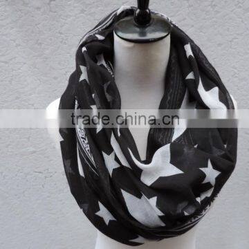 Popular Series Stars Printed Fashion Lady Loop Scarf Neck Warmer