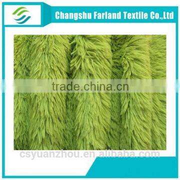 green long plush fur fabric for floor mattress