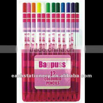 BSCI factory audit/TUV test 12pcs/set, artists colored pencil sets, natural wooden color pencil set for kids and artists