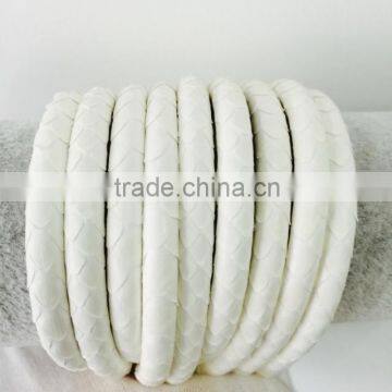 Black Genuine Snake Skin Hide Leather Python Round Cold For Luxury Bracelet Making photo-3