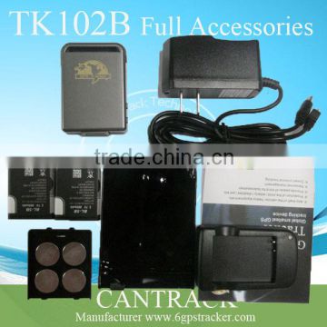 Car Personal GPS Tracker TK102B Real-time tracking with US/EU/UK charger