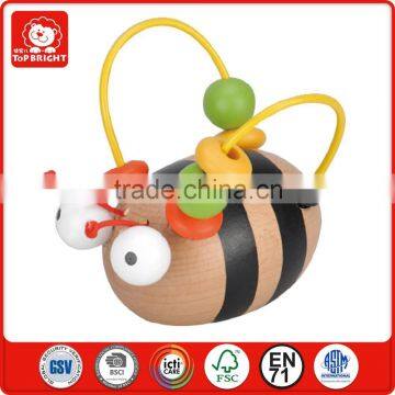 factory supply new innovative products for 2014 lovely China wooden small bee design cute toys mini roller coaster