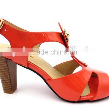 new high heel slingback lady elegant office sandals with golden button