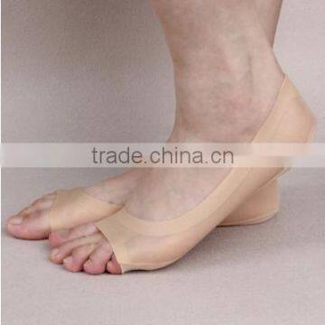 Open toe invisible 100% silk socks