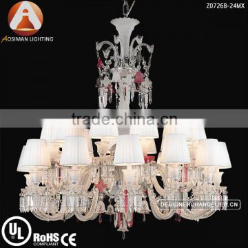 Baccarat Style Unfocused Chandelier with Colorful Crystal