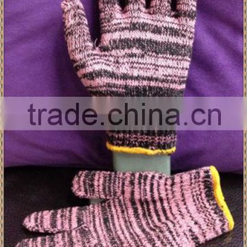 Black & pink working cotton glove