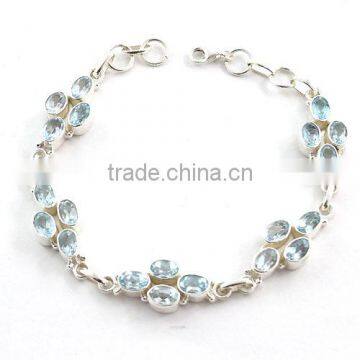 Fashion Silver Ebay Silver Bracelet blue topaz jewelry sterling silver jewelry wholesale