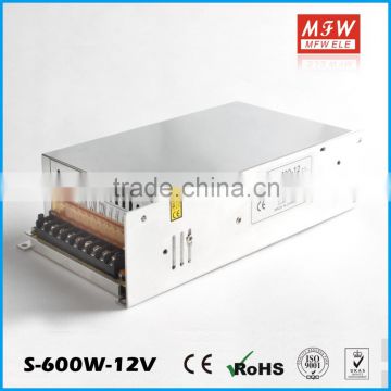 S-600-12 220vac to 12vdc 600w 12v 50 amp led power supply