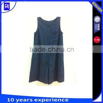 100% Polyester Embroidered Jumpsuit Romper Playsuit Sleeveless Boat Neck Shorts Wide Leg Waist Channel Self Fabric Tie for Lady