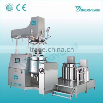 China supplier Guangzhou Shangyu hydraulic lifting emulsifying cosmetic mixing machine