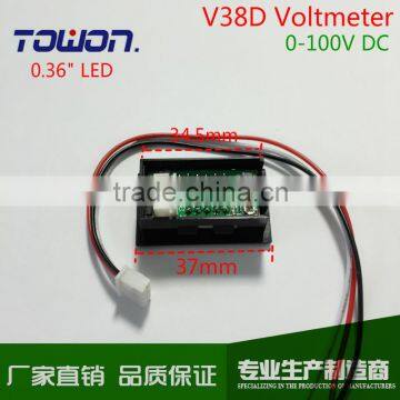 V38D 0.36" Mini Digital DC Voltmeter DC 0-100V Digital LED Voltmeter Red Green and Blue Available photo-2