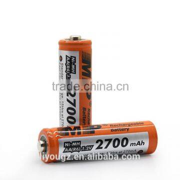 Wholesale price sale of AA 1.2 V (R6) MP AA2700mAh NI MH rechargeable batteries - MPAA 2700mAh