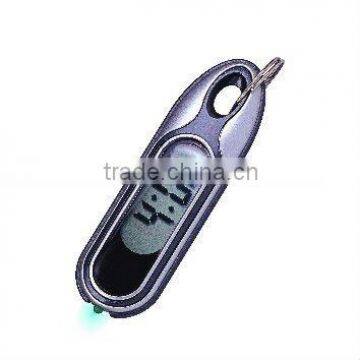 mini torch light digital calendar clock with keychain