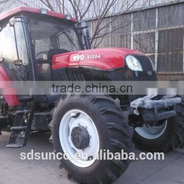 130 hp 4WD Farm tractors,YTO-1304 Wheeled Tractor with implements,front end loader,backhoe,log trailer with crane