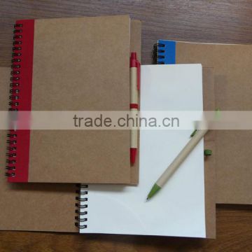 made in china promotion cheap and popular recycled notebook with pen