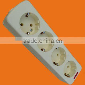 European style 4 way extension socket outlet with earth (E5004E)