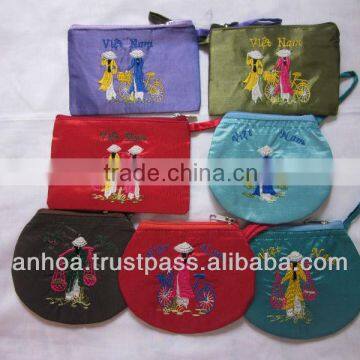 Cheap embroidery coin purse, wallet