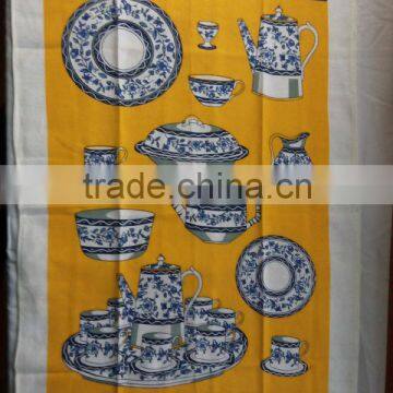 Kitchen Digital Printed Linen Tea Towel for Home Decorationl,promotion and Gift-- Chinaware or Porcelain Design photo-5
