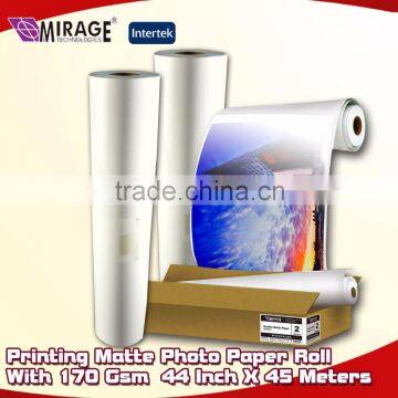 Printing Matte Photo Paper Roll With 170 Gsm 44 Inch X 45 Meters